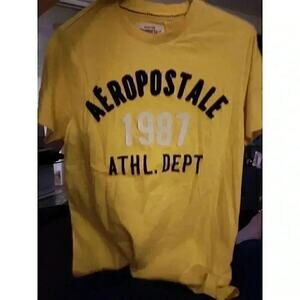 Aeropostale 1987 T-Shirt Medium Yellow Embroidered NWT CR4